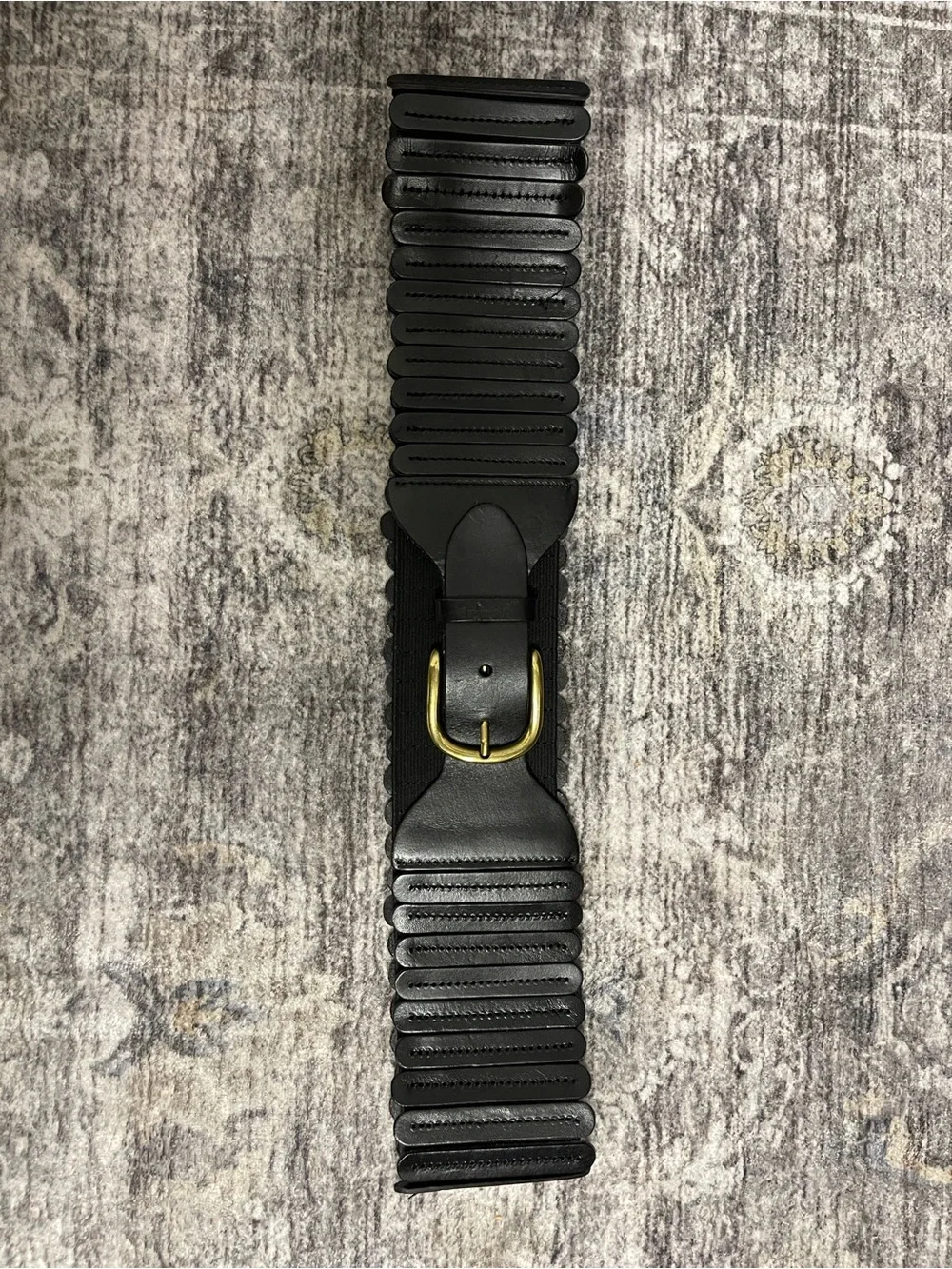 Anthropologie Tabitha Stretch Black Corset Belt